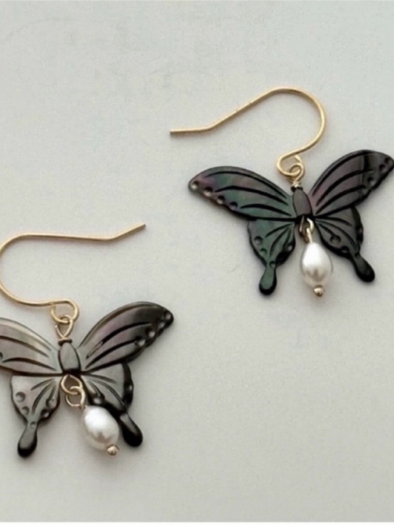 Tramps & Thieves Maris Butterfly Mother Of Pearl Earrings
